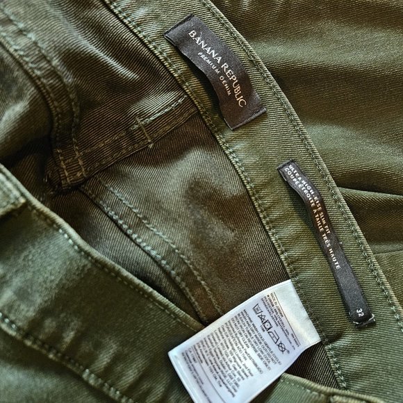 BANANA REPUBLIC, Moss green ultra high rise slim fit coated jeans - Picture 12 of 12